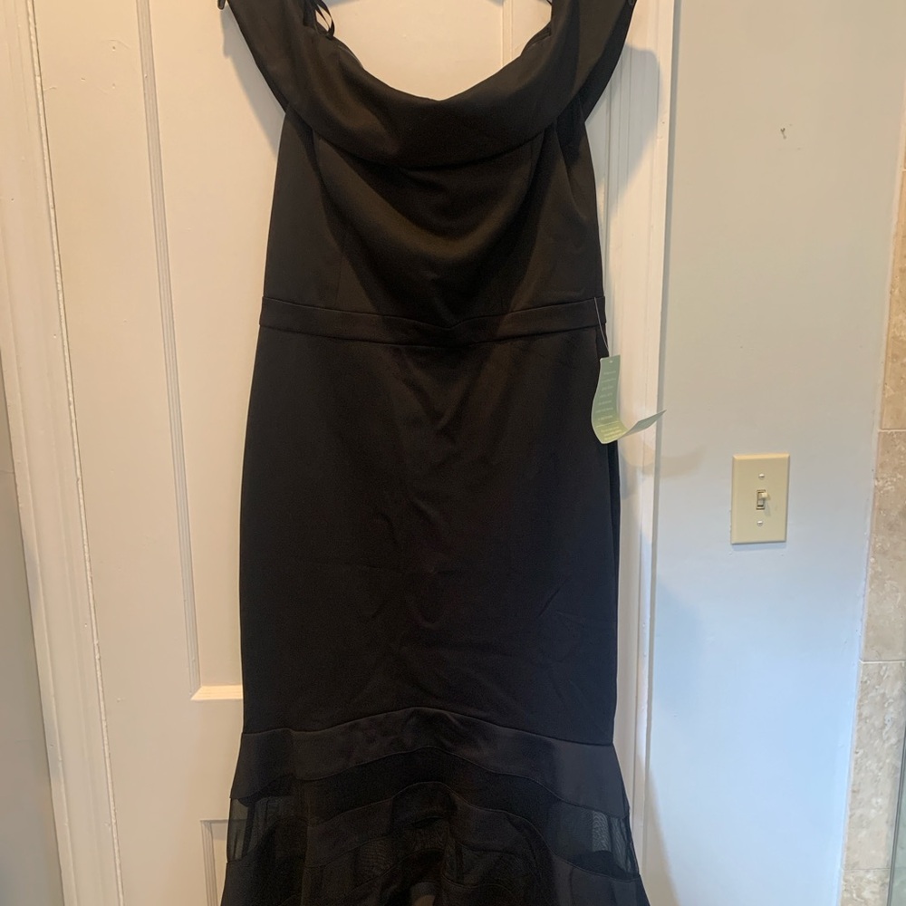 Blue Ruched Cowl Neck Maxi Dress